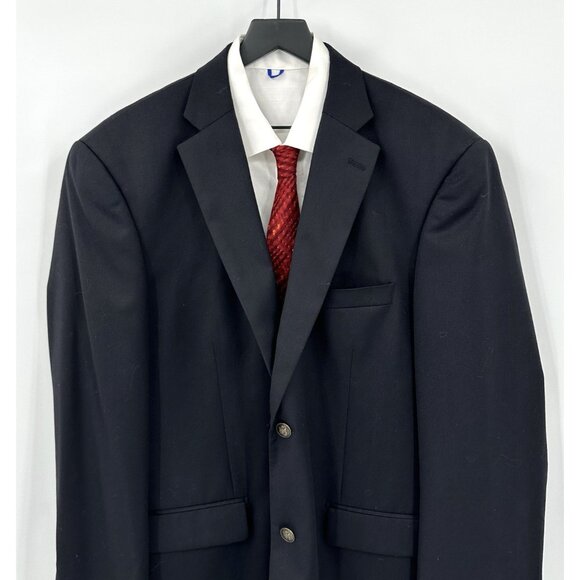 PAUL FREDRICK jacket blazer sport coat wool year round two button black 46L - Picture 4 of 7